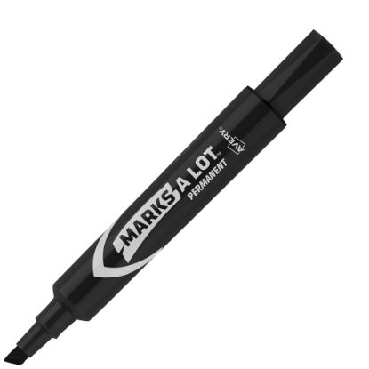 Picture of Avery Marks A Lot Permanent Markers, Chisel Point, Black, Pack Of 12 Markers