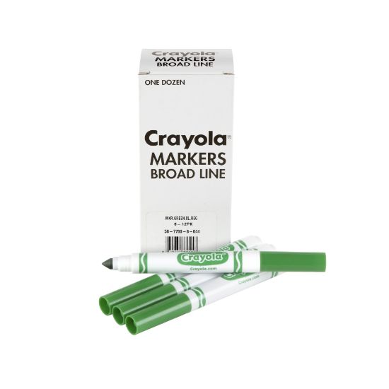 Picture of Crayola Washable Broad Line Markers, Green, Pack Of 12 Markers