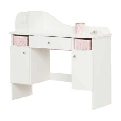 Picture of South Shore Vito 42inW Makeup Computer Desk With Drawer, Pink/Pure White