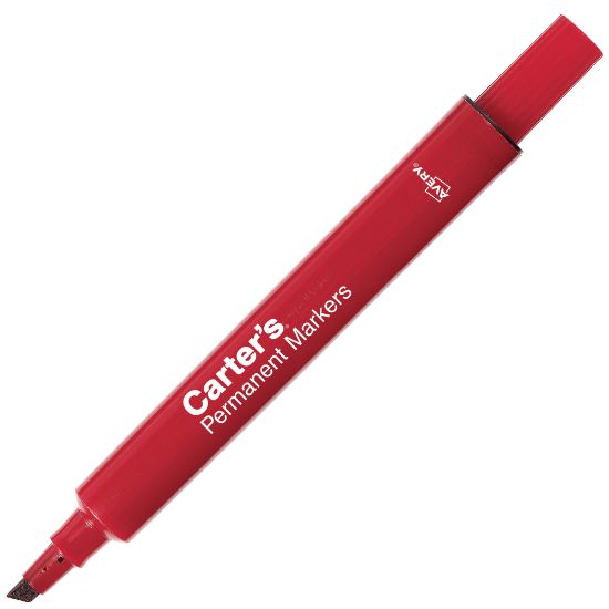 Picture of Avery Carters Permanent Markers, Chisel Tip, Large Desk-Style Size, Red