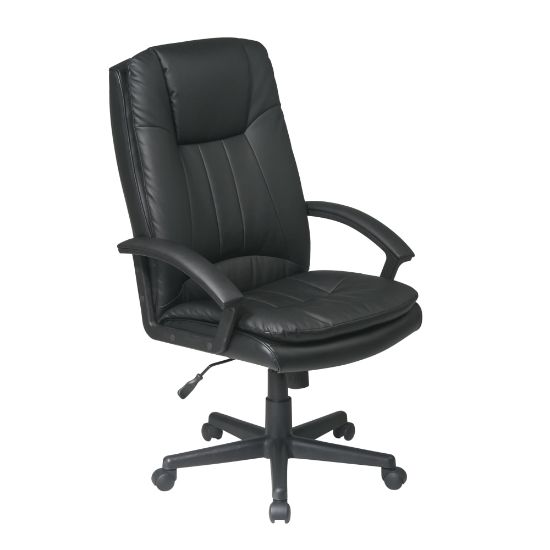 Picture of Office Star Deluxe Bonded Leather High-Back Executive Chair, Black