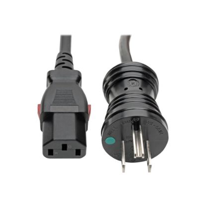 Picture of Tripp Lite Hospital-Grade Power Cord NEMA 5-15P to Locking IEC C13 Green Dot 10A 125V 18 AWG 10 ft. (3.05 m) Black