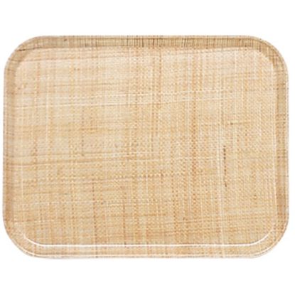 Picture of Cambro Camtray Rectangular Serving Trays, 15in x 20-1/4in, Rattan, Pack Of 12 Trays