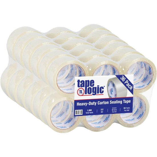 Picture of Tape Logic Acrylic Tape, 3in Core, 2in x 55 Yd., Clear, Pack Of 36