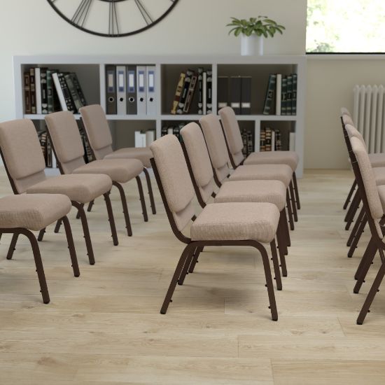 Picture of Flash Furniture HERCULES Series 21inW Stackable Church Chair, Beige/Coppervein