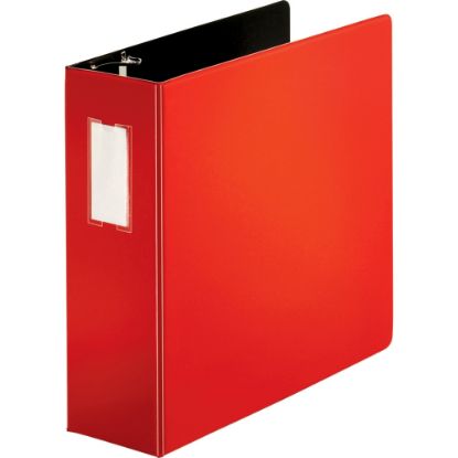 Picture of Business Source 3-Ring Binder, 4in D-Rings, Red