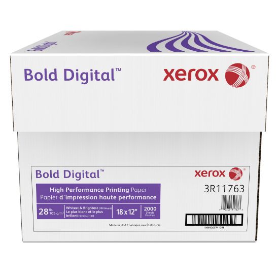 Picture of Xerox Bold Digital Printing Paper, Tabloid Extra Size (18in x 12in), 100 (U.S.) Brightness, 28 Lb, FSC Certified, 500 Sheets Per Ream, Case Of 4 Reams