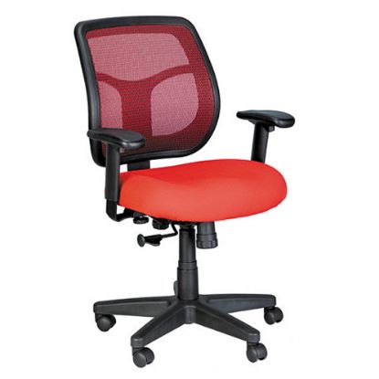 Picture of Raynor Eurotech Apollo Mesh/Fabric Synchro Tilt Task Chair, Red/Black