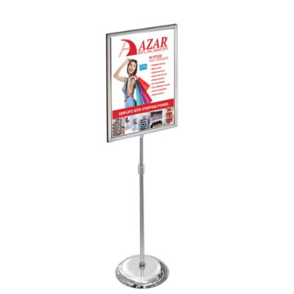 Picture of Azar Displays Metal Vertical 2-Sided Slide-In Floor Stand, 43-1/2inH x 15inW x 15inD, Clear