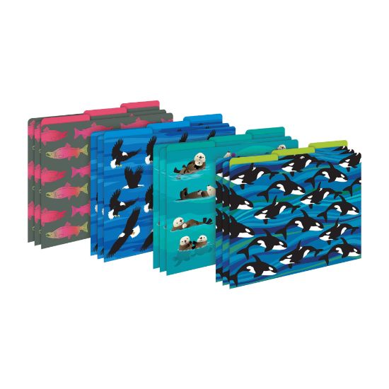 Picture of Barker Creek File Folders, Letter Size, Ocean Animals Design, Pack Of 12 Folders