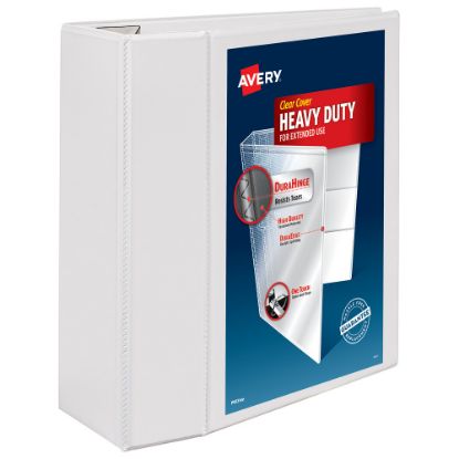 Picture of Avery Heavy-Duty View 3 Ring Binder, 5in One Touch EZD Rings, White, 1 Binder