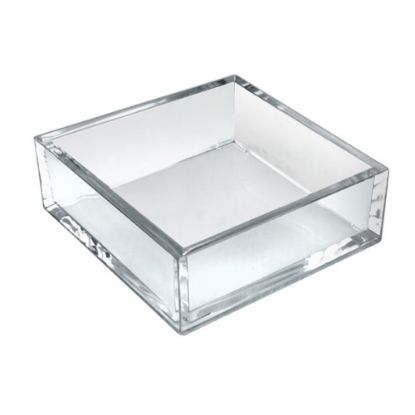 Picture of Azar Displays Deluxe Square Trays, 2inH x 5-7/8inW x 5-7/8inD, Clear, Pack Of 4 Trays