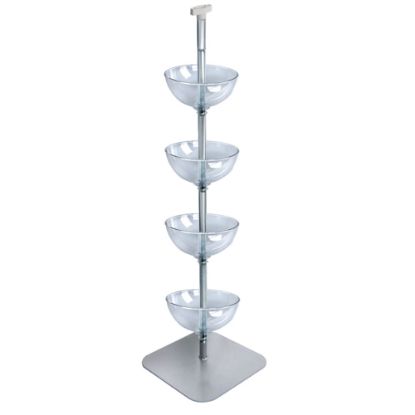 Picture of Azar Displays Tiered Bowl Floor Display With Flat Base, 4 Tiers, 12inD, Clear