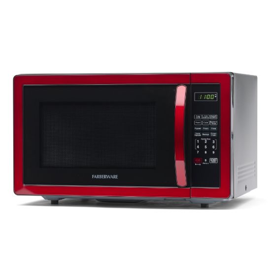 Picture of Farberware Classic 1.1 Cu Ft Countertop Microwave, Metallic Red