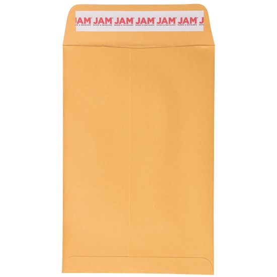 Picture of JAM Paper Open End Envelopes, 6in x 9in, Peel & Seal, Brown, Pack Of 50 Envelopes