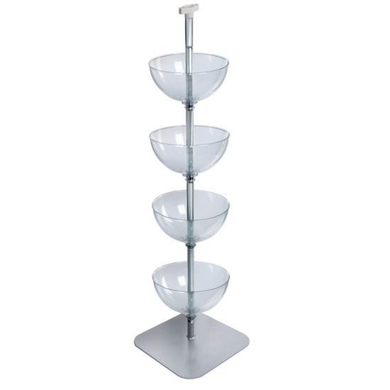 Picture of Azar Displays Tiered Bowl Floor Display With Flat Base, 4 Tiers, 14inD, Clear