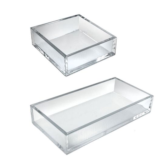 Picture of Azar Displays Deluxe Tray 3-Piece Set, Square Trays/Large Tray, Clear