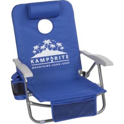 Picture of Kamp-Rite SAC-IT-UP Beach Chair With Cornhole Game, Blue