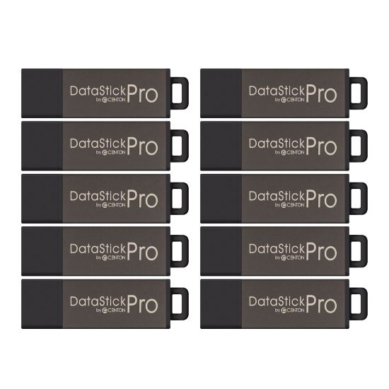 Picture of Centon DataStick Pro USB 2.0 Flash Drives, 8GB, Pro Gray, Pack Of 25 Flash Drives, S1-U2P1-8G25PK