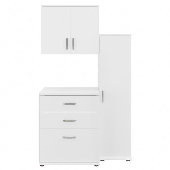 Picture of Bush Business Furniture Universal 44inW 3-Piece Modular Storage Set With Floor And Wall Cabinets, White, Standard Delivery