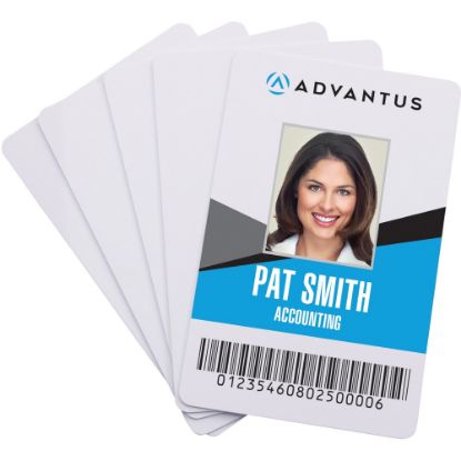 Picture of Advantus Blank PVC ID Cards - Printable - 2.13in x 3.38in Length - 100 - White - Polyvinyl Chloride (PVC)