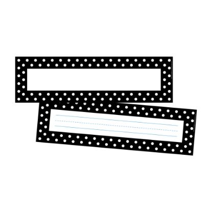 Picture of Barker Creek Double-Sided Name Plates, 12in x 3 1/2in, Black/White Dot, Pack Of 72 Name Plates