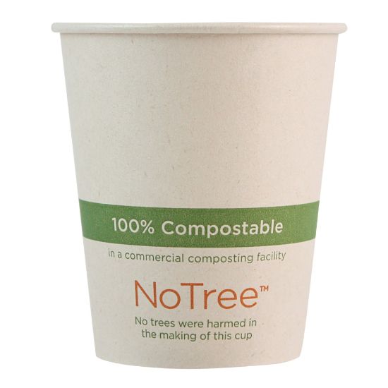 Picture of World Centric NoTree Paper Hot Cups, 6 Oz, Natural, Pack Of 1,000 Cups