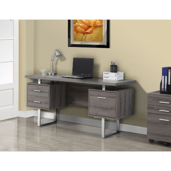 Picture of Monarch Specialties 60inW Retro-Style Computer Desk, Dark Taupe