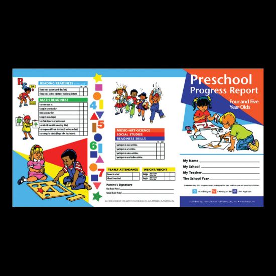 Picture of Hayes Preschool Progress Report Cards, Age 4-5, 10 Report Cards Per Pack, Set Of 6 Packs