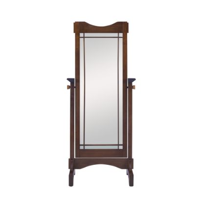 Picture of Powell Lillford Cheval Freestanding Mirror, 60inH x 25-1/4inW x 16-1/4inD, Mission Oak