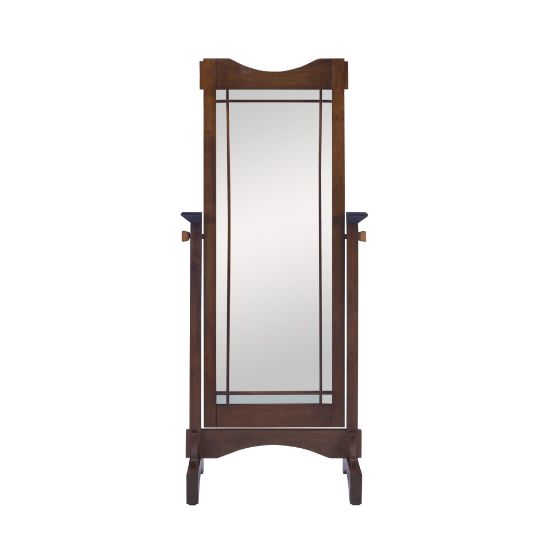 Picture of Powell Lillford Cheval Freestanding Mirror, 60inH x 25-1/4inW x 16-1/4inD, Mission Oak