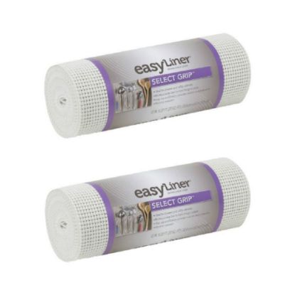 Picture of Duck Brand 1344559 Select Grip EasyLiner Non-Adhesive Shelf And Drawer Liner, 12in x 20ft, White, Pack Of 2 Rolls