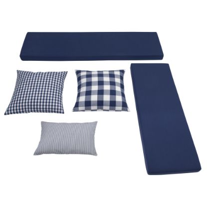 Picture of Linon Manning Cotton 5-Piece Cushion Set, Navy