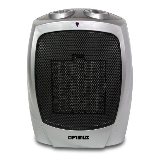 Picture of Optimus 1500-Watt Portable Ceramic Heater With Thermostat, 8inH x 6-1/4inW, Silver