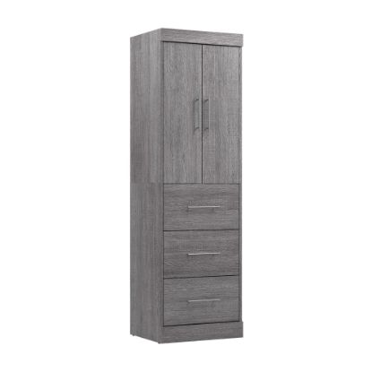 Picture of Bestar Nebula 25inW Wardrobe With 3 Drawers, Bark Gray