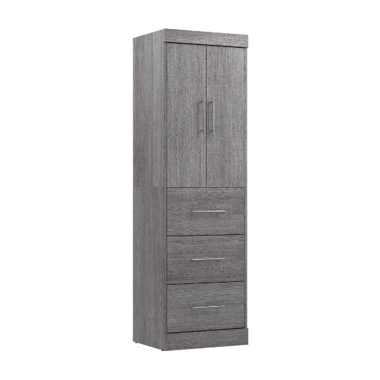 Picture of Bestar Nebula 25inW Wardrobe With 3 Drawers, Bark Gray