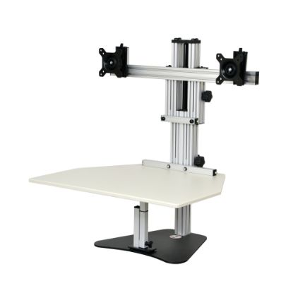 Picture of Ergo Desktop Kangaroo Elite Height-Adjustable Dual-Monitor Desk, Putty