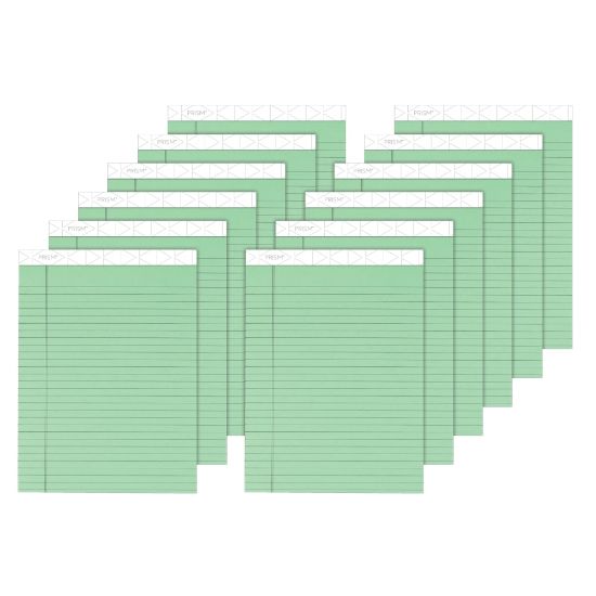 Picture of TOPS Prism+ Color Writing Pads, 8 1/2in x 11 3/4in, 100% Recycled Legal Ruled, 50 Sheets, Green, Pack Of 12 Pads