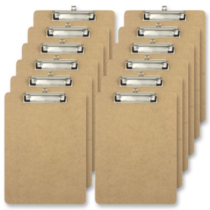 Picture of Office Depot Brand Wood Clipboards, 9in x 12-1/2in, 100% Recycled Wood, Light Brown, Pack Of 12 Clipboards