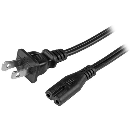 Picture of StarTech.com 6ft (2m) Laptop Power Cord, NEMA 1-15P to C7, 10A 125V, 18AWG, Laptop Replacement Power Cord, Power Brick Cable