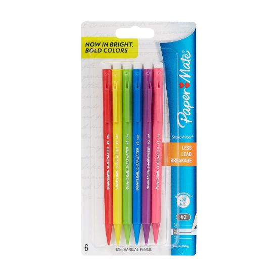 Picture of Paper Mate Sharpwriter Mechanical Pencils, #2 Lead, 0.7 mm, Assorted Barrel Colors, Pack Of 6