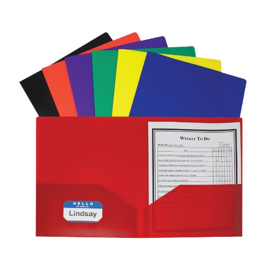 Picture of C-Line 2-Pocket Poly Portfolios, Assorted Colors, Pack Of 36