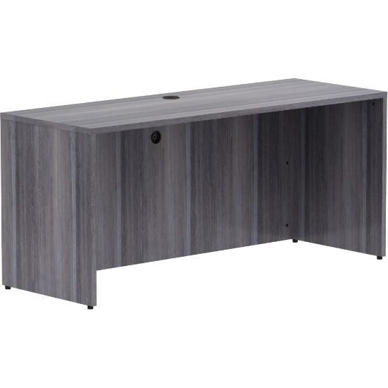 Picture of Lorell Essentials 66inW Computer Desk Credenza Shell, Weathered Charcoal/Silver Brush