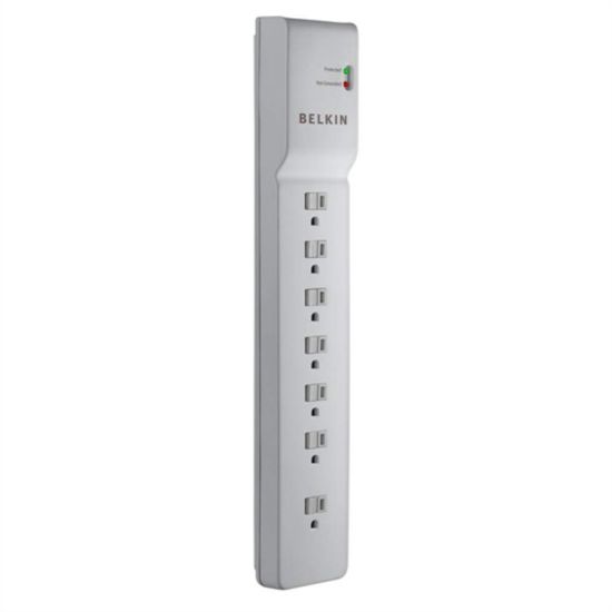 Picture of Belkin Commercial 7-Outlet Surge Suppressor, 6ft, White