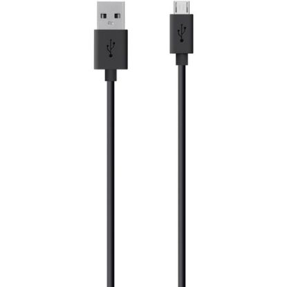 Picture of Belkin MIXIT Micro USB ChargeSync Cable F2CU012bt2M-BLK - 6.56 ft USB Data Transfer/Power Cable for Smartphone - First End: 1 x 4-pin USB Type A - Male - Second End: 1 x 5-pin Micro USB Type B - Male - Black