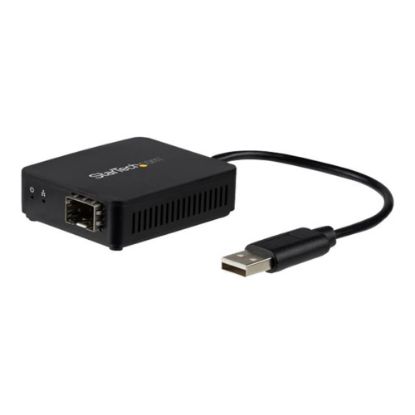 Picture of StarTech.com USB to Fiber Optic Converter - Open SFP - USB 2.0 100Mbps Ethernet Network Adapter - Windows & Linux - SFP Adapter - Connect to a 100Mbps Ethernet network through your laptops USB-A port using the 100Mbps SFP of your choice