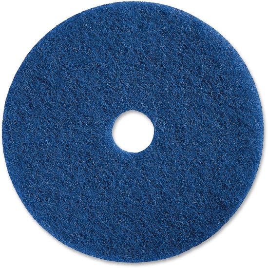 Picture of Genuine Joe Medium-duty Scrubbing Floor Pad, 20in Diameter, Blue, Carton Of 5