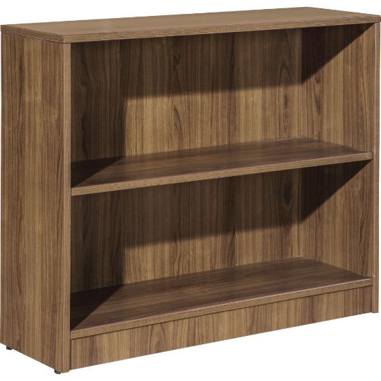 Picture of Lorell 30inH 2-Shelf Bookcase, Walnut