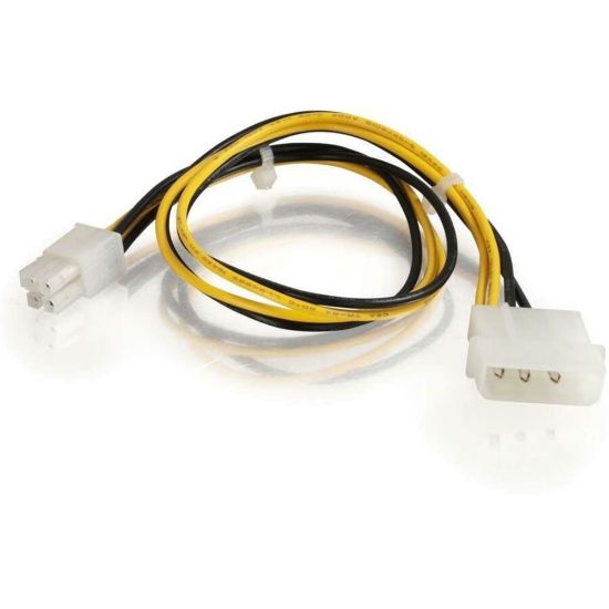 Picture of C2G - Power cable - 4 pin internal power (5V) (M) to 4 pin ATX12V (F) - 1 ft - black, yellow