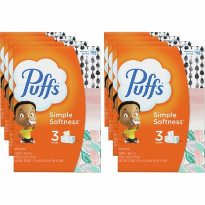 Picture of Puffs Basic Facial Tissues - 2 Ply - Assorted - 180 Per Box - 24 / Carton